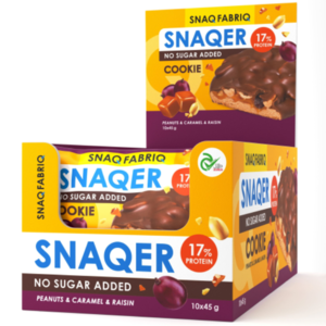 Snaqer Cookie (белок 7 г, углеводы 6 г, жир 8.5 г, масса 40 г, 155 ккал)
